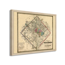Cargar imagen en el visor de la galería, Digitally Restored and Enhanced 1862 Washington DC Map - Framed Vintage Washington DC Map - Old Washington DC Map- District of Columbia Map & Environs Showing Fortifications Wall Art Poster
