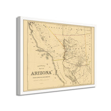 Load image into Gallery viewer, Digitally Restored and Enhanced 1865 Arizona Map Poster - Framed Vintage Arizona Map - History Map of Arizona - Old Arizona Wall Art