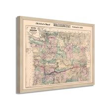 Cargar imagen en el visor de la galería, Digitally Restored and Enhanced 1889 Washington Map Framed Vintage Washington Wall Art - Old WA State Map - Restored Washington Wall Map - Township & County Map of Washington State