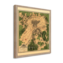 Cargar imagen en el visor de la galería, Digitally Restored and Enhanced 1863 Gettysburg Map Poster - Framed Vintage Gettysburg Battlefield Map Wall Art - History Map of The Battle of Gettysburg Pennsylvania