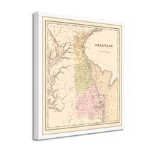 Cargar imagen en el visor de la galería, Digitally Restored and Enhanced 1838 Delaware State Map - Framed Vintage Delaware Wall Art - Old Dover Delaware Map - History Map of Delaware Poster Showing Minor Civil Division