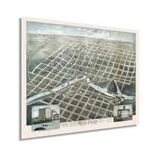 Load image into Gallery viewer, Digitally Restored and Enhanced 1881 Sioux Falls South Dakota Map - Vintage Sioux Falls Wall Art - Old Sioux Falls Map Poster - Historic Sioux Falls Minnehaha County South Dakota Map Print
