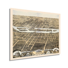 Load image into Gallery viewer, Digitally Restored and Enhanced 1869 Batavia Illinois Map - Old Map of Batavia IL Wall Art Poster - Batavia City Kane County State of Illinois Map History