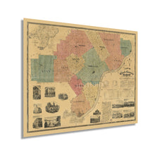 Load image into Gallery viewer, 1875 Clark County Indiana Map - Vintage Clark County Map of Indiana - Historic Jeffersonville Indiana Map - Old Clark County Indiana Wall Art - Louisville Metropolitan Area