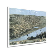 Load image into Gallery viewer, Digitally Restored and Enhanced 1868 Omaha Nebraska Map - Vintage Omaha Wall Art - Old Omaha Nebraska Map Print - Historic Map of Omaha NE Poster - Bird's Eye View History Map of Omaha Nebraska