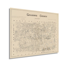 Load image into Gallery viewer, Digitally Restored and Enhanced 1879 Gillespie County Texas Map - Vintage Gillespie Fredericksburg TX Map - History Map of Gillespie County Wall Art