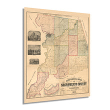 Load image into Gallery viewer, Digitally Restored and Enhanced 1885 Sacramento County California Map - Vintage Sacramento Map Wall Art - Old Sacramento CA Map - Historic Sacramento Poster Print - Restored Official Map of Sacramento CA