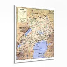 Load image into Gallery viewer, Digitally Restored and Enhanced 2005 Uganda Map Poster - Map of Uganda Wall Art - Uganda Poster Map Showing Roads Railroads International & District Boundaries National & District Capitals