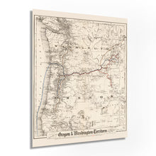 Load image into Gallery viewer, Digitally Restored and Enhanced 1880 Map of Oregon and Washington Territory - Vintage Pacific Northwest Map - Pacific Northwest Wall Art - Pacific Northwest Map Poster - Northwest US Map