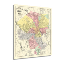 Load image into Gallery viewer, Digitally Restored and Enhanced 1899 Map of Providence Rhode Island - Vintage Providence Wall Art - Old Providence Map - Historic Bird's Eye View of Providence Poster - History Map of Providence RI