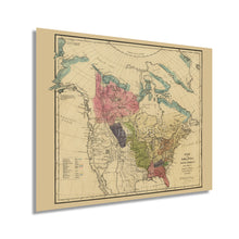 Load image into Gallery viewer, Digitally Restored and Enhanced 1836 Native American History Map - Vintage North America Map of Indian Tribes - North American Indian Tribes Map