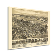 Load image into Gallery viewer, 1881 Hoboken New Jersey Map Poster - Old Hoboken NJ Wall Art Map - History Wall Art Map of Hoboken City NJ
