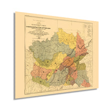 Load image into Gallery viewer, 1884 Cherokee Indian Map - Vintage Map of The Former Territorial Limits of The Cherokee Nation - Old American Indian Map - Historic Native Indian Poster Wall Art