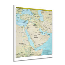 Load image into Gallery viewer, Digitally Restored and Enhanced 2021 Middle East Map Poster - Map of the Middle East Region - Countries of Middle East Poster Print