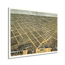 Load image into Gallery viewer, Digitally Restored and Enhanced 1871 Lexington KY Map Poster - Vintage Lexington Kentucky Map - Old Lexington Map - Bird's Eye View of Lexington Fayette County Kentucky Looking South West