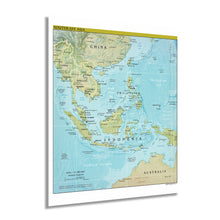 Load image into Gallery viewer, Digitally Restored and Enhanced 2021 Southeast Asia Map - South East Asia Map - SE Asia Map Print - Map of Southeast Asia Poster
