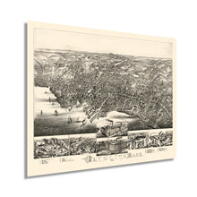 Load image into Gallery viewer, Digitally Restored and Enhanced 1882 Plymouth Massachusetts Map Poster - Vintage Plymouth Massachusetts Wall Art - Old Plymouth Massachusetts Map Poster Showing Index to Points of Interest