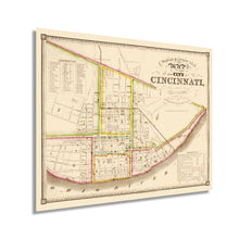Load image into Gallery viewer, Digitally Restored and Enhanced 1841 Cincinnati Ohio Map - Vintage Map of Cincinnati Ohio - Old Cincinnati Wall Art - Historic Cincinnati Ohio Map Poster - Restored Topographical Map of Cincinnati Ohio