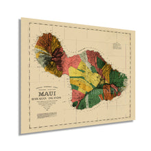 Cargar imagen en el visor de la galería, Digitally Restored and Enhanced 1885 Map of Maui Hawaii - Vintage Maui Poster - Historic Maui Wall Art - Restored Vintage Maui Map - Old Maui Hawaii History Map