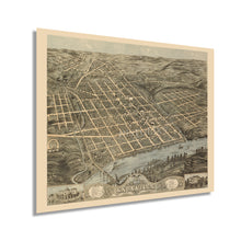 Load image into Gallery viewer, Digitally Restored and Enhanced 1871 Knoxville Tennessee Map - Map of Knoxville Wall Art Poster - Knoxville City Knox County Tennessee Wall Map History