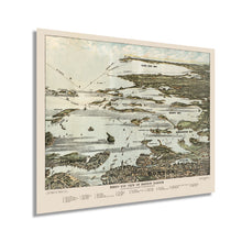 Load image into Gallery viewer, 1920 Boston Harbor Map - Vintage Boston Poster - Old Boston Map Wall Art - Restored Bird's Eye View Map of Boston Harbor Islands Along the South Shore to Plymouth