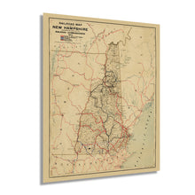 Load image into Gallery viewer, Digitally Restored and Enhanced 1894 New Hampshire Map - Vintage Map of New Hampshire Wall Art - Historic Railroad Map of New Hampshire Vintage Poster - Old New Hampshire Wall Decor