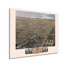 Load image into Gallery viewer, 1869 Rochester Minnesota Map Poster - Old Rochester Map of MN Wall Art - Rochester Olmsted County MN Map History