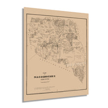 Load image into Gallery viewer, Digitally Restored and Enhanced 1881 Nacogdoches County Texas Map - Nacogdoches Texas Map - Nacogdoches History Map of Texas - Nacogdoches County Wall Art