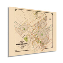 Load image into Gallery viewer, Digitally Restored and Enhanced 1886 San Jose California Map - Vintage San Jose Wall Art - Old San Jose Map - Historic City of San Jose Poster - Restored Map of San Jose CA Showing Drainage Roads Blocks