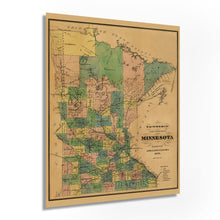 Load image into Gallery viewer, Digitally Restored and Enhanced 1874 Minnesota Map Poster - Township and Railroad Vintage Map of Minnesota - Wall Map of Minnesota Wall Art - Vintage Minnesota Map Poster - Minnesota Wall Decor