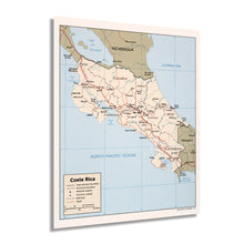 Cargar imagen en el visor de la galería, Digitally Restored and Enhanced 1987 Costa Rica Map Poster - Vintage Wall Map of Costa Rica Wall Art - Old Map of San Jose Costa Rica Central America - Restored Costa Rica History Map Print