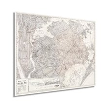 Cargar imagen en el visor de la galería, Digitally Restored and Enhanced 1922 Queens New York City Map Poster - Queens NYC Map Wall Art Decor - Old Metropolitan Map of New York City - Includes Inset of Rockaway Beach