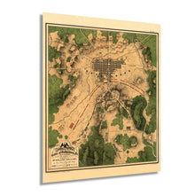 Cargar imagen en el visor de la galería, Digitally Restored and Enhanced 1863 Map of the Battle of Gettysburg Pennsylvania - Vintage Map Wall Art - American Civil War Poster Showing Line of Battle on July 2nd 1863 - Gettysburg Map