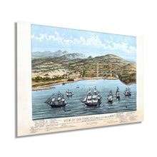 Load image into Gallery viewer, Digitally Restored and Enhanced 1884 San Francisco Map Art - View of Vintage San Francisco, formerly Yerba Buena in 1846-1847 - Vintage Map Wall Art - Bay Area Map Art - SF Poster - SF Map