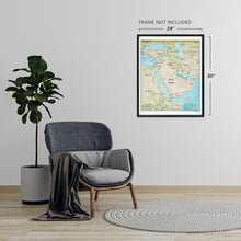 Load image into Gallery viewer, Digitally Restored and Enhanced 2021 Middle East Map Poster - Map of the Middle East Region - Countries of Middle East Poster Print