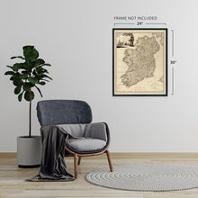 Load image into Gallery viewer, Digitally Restored and Enhanced 1797 Ireland Map Poster - Vintage Map of Ireland Wall Art - History Map of Dublin Ireland - Old Republic of Ireland Map Print - A New Map of Ireland Wall Art