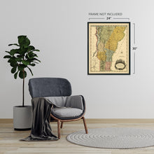 Cargar imagen en el visor de la galería, Digitally Restored and Enhanced 1814 Vermont Map - Vermont State Vintage Map - Vermont Wall Art - Old Vermont Map Poster - Vermont Wall Decor - Map of Vermont from Actual Survey