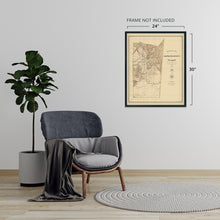 Load image into Gallery viewer, Digitally Restored and Enhanced 1883 Santa Fe County New Mexico Map - Vintage Santa Fe Wall Art - Old Santa Fe Map Poster - Topographical Map of Santa Fe County NM Showing Landowners Grants
