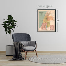 Load image into Gallery viewer, Digitally Restored and Enhanced 1916 Palestine Map in the Time of Christ - Biblical Map of Palestine Poster - Old Bible Timeline Map of Palestine Wall Art