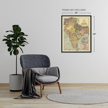 Cargar imagen en el visor de la galería, Digitally Restored and Enhanced 1903 India Map Poster - Vintage Map of India Wall Art - History Map of India Poster - Old Map of the Country of India