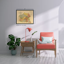 Load image into Gallery viewer, 1884 Cherokee Indian Map - Vintage Map of The Former Territorial Limits of The Cherokee Nation - Old American Indian Map - Historic Native Indian Poster Wall Art