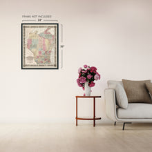 Load image into Gallery viewer, Digitally Restored and Enhanced 1851 Wisconsin Map Poster - Vintage Map of Wisconsin Wall Art - Old Wisconsin Map Art - Township Map of Wisconsin Poster - Wisconsin Artwork - Wisconsin Print