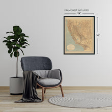 Cargar imagen en el visor de la galería, Digitally Restored and Enhanced 1874 California Nevada Map Poster - Vintage California Map Poster - Old Nevada Wall Art - California Wall Map History