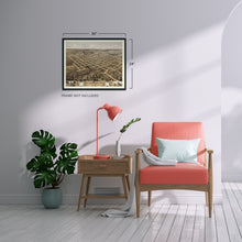 Load image into Gallery viewer, Digitally Restored and Enhanced 1869 Columbia Missouri Map Poster - History Map of Columbia Wall Art - Old Bird's Eye View of Columbia Boone County MO Map