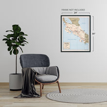 Cargar imagen en el visor de la galería, Digitally Restored and Enhanced 1987 Costa Rica Map Poster - Vintage Wall Map of Costa Rica Wall Art - Old Map of San Jose Costa Rica Central America - Restored Costa Rica History Map Print
