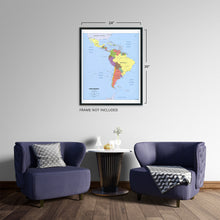 Load image into Gallery viewer, Digitally Restored and Enhanced Latin America Map Poster - Central and South America Map - Latin American Poster - South America Map Poster - South America Wall Map