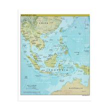 Load image into Gallery viewer, Digitally Restored and Enhanced 2021 Southeast Asia Map - South East Asia Map - SE Asia Map Print - Map of Southeast Asia Poster