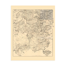 Load image into Gallery viewer, Digitally Restored and Enhanced 1907 Map of Boston Massachusetts - Boston City Wall Art - Old Boston Metropolitan Area Map of Massachusetts Poster