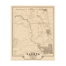 Load image into Gallery viewer, Digitally Restored and Enhanced 1872 Dakota Territory Map - Vintage Map of South Dakota - Old North Dakota Map Poster - Historic Dakota Territory Wall Art - Sectional History Map of Dakota Territory