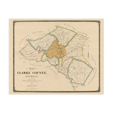 Cargar imagen en el visor de la galería, Digitally Restored and Enhanced 1893 Clarke County Georgia Map - Vintage Map of Georgia Poster - Old Clarke County Map - Restored Georgia Wall Art - Historic Clarke County State of Georgia Wall Map